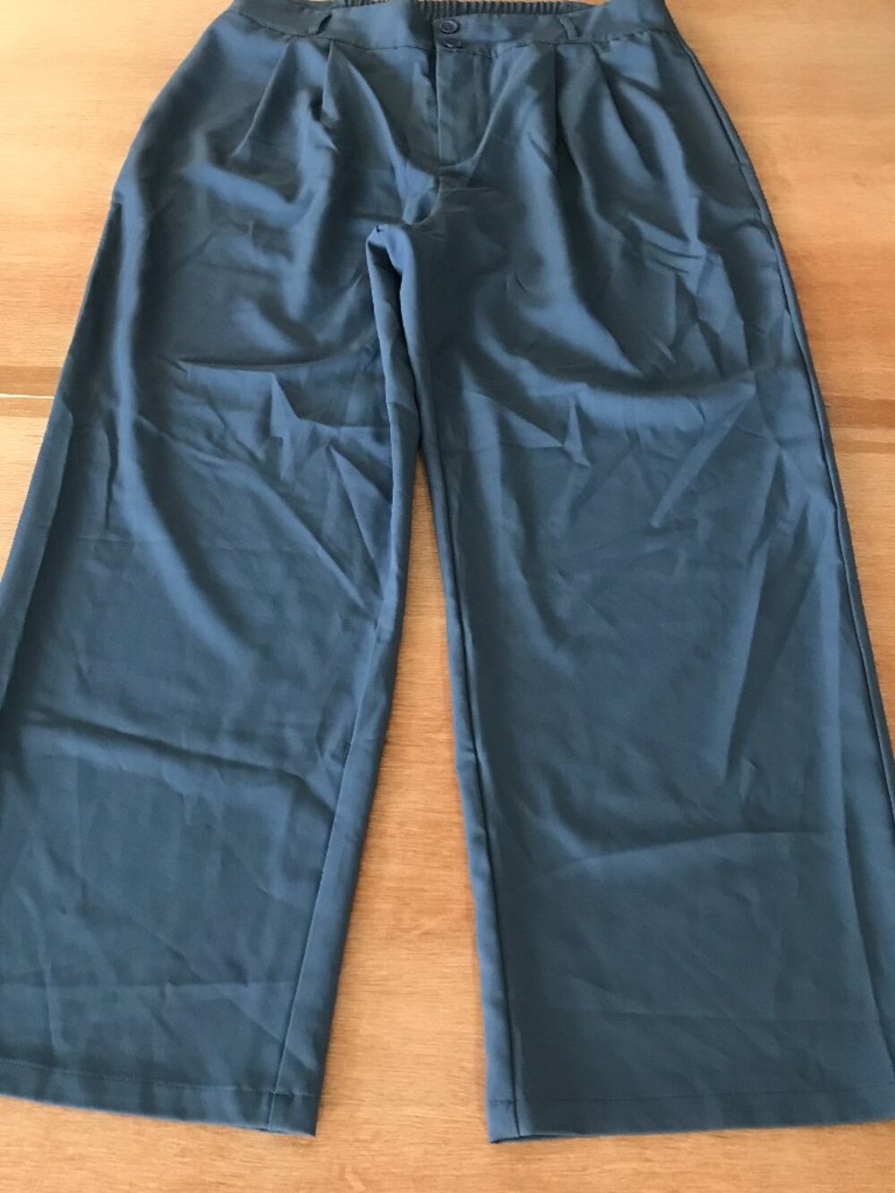 Halara High Waisted Wide Leg Pants Women XL Blue High Rise Pocket Stretch 19936